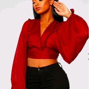 Metallic Emotion Tie Top